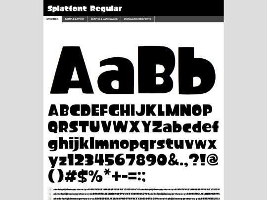 SPLATFONT 1 AND 2/splatfont-demo screenshot