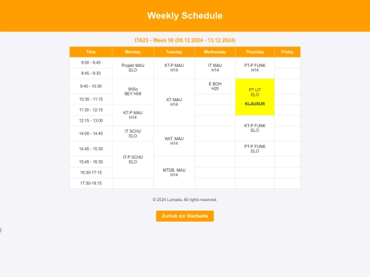 Stundenplan screenshot
