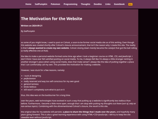 posts/reasons screenshot