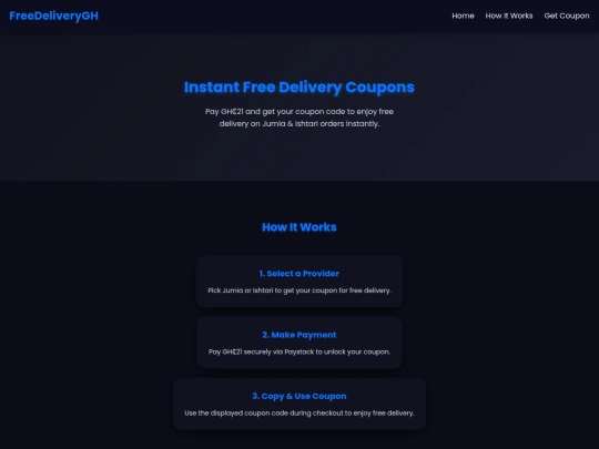 FreeDeliveryGH screenshot