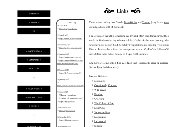 Links screenshot