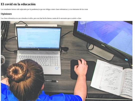 covid/education screenshot