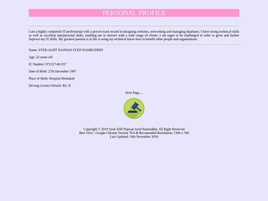 HTML/aboutme screenshot