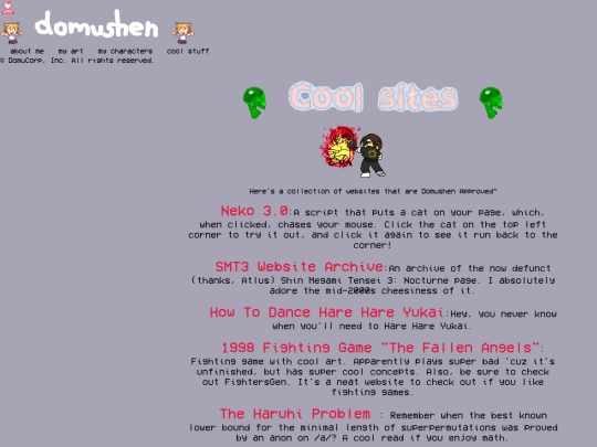 links screenshot