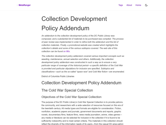 posts/collection-development-policy-addendum screenshot