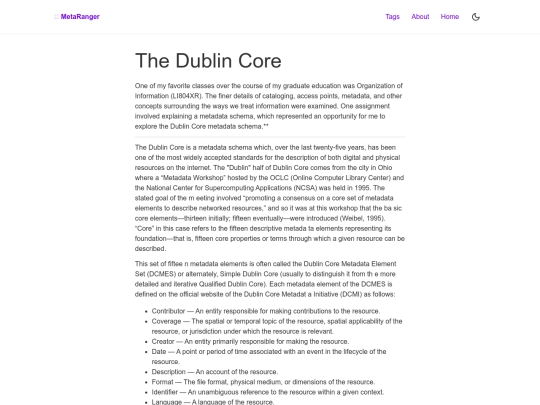 posts/the-dublin-core screenshot