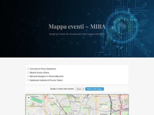 VERIFICA/eventi: crea mappa, marker e click/eventi screenshot