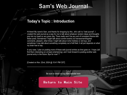 Web Journal screenshot