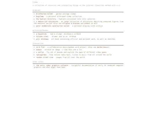 links screenshot