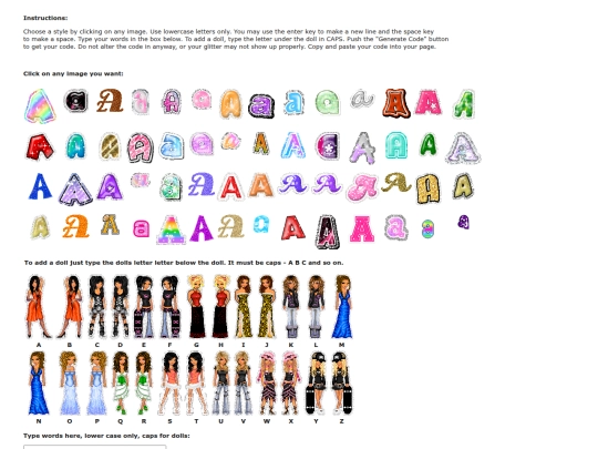 glitter-text-generator screenshot