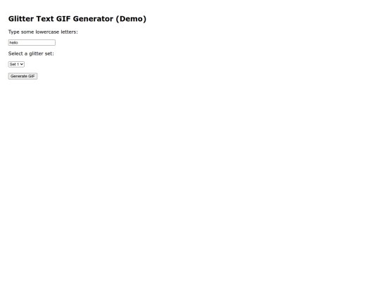 glitter-text-generator/test screenshot