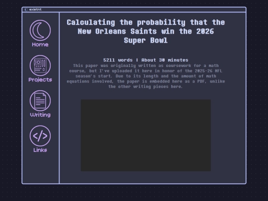 writing/saints screenshot