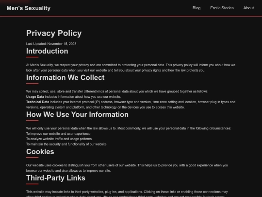 pages/privacy screenshot
