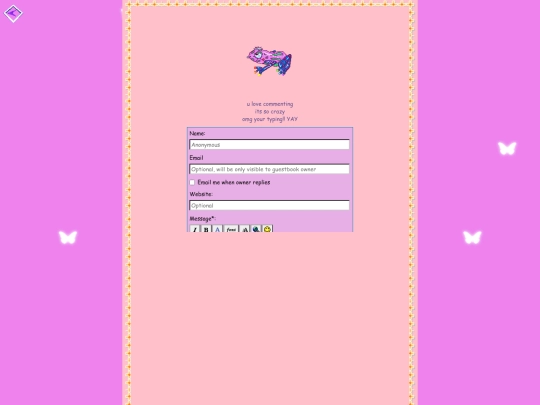 links/guestbook screenshot