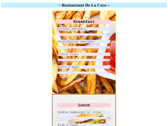 resturaunt/resmenu screenshot