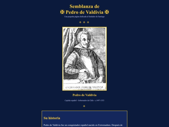 pedro_de_valdivia_geocities_shrine screenshot
