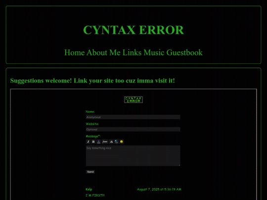 Guestbook screenshot