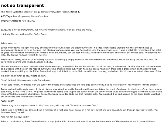 whatfics/notsotransparent screenshot