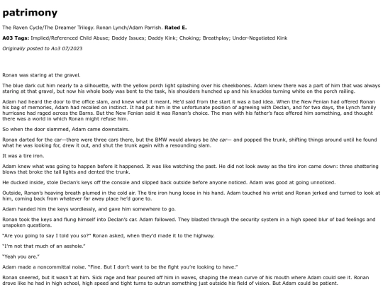 whatfics/patrimony screenshot