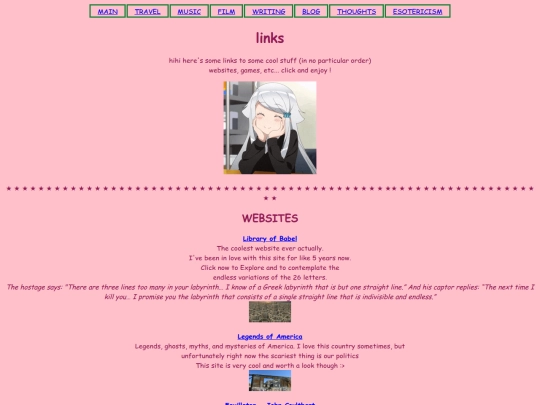 links screenshot