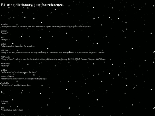 dnd/languages/elvish/dictionary screenshot