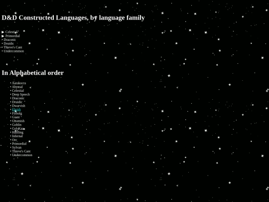 dnd/languages screenshot