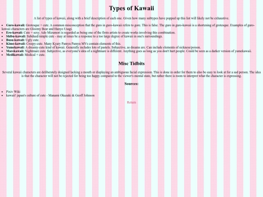 subpages/typesofkawaii screenshot