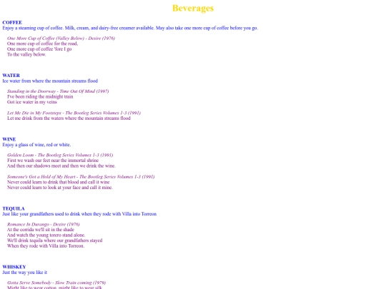 beverages screenshot