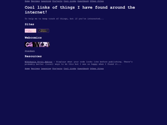 links screenshot
