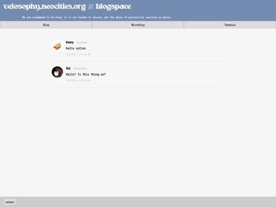 archives/blogspace/microblog screenshot
