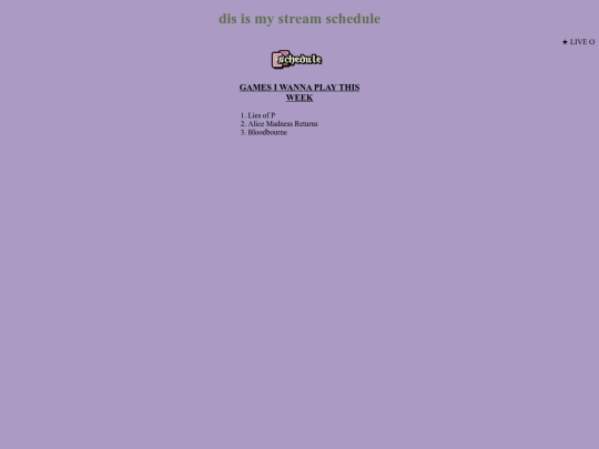 schedule screenshot