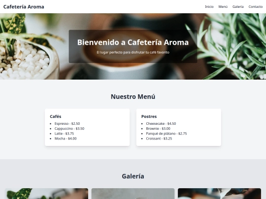 proyecto/Cafetería Aromas screenshot