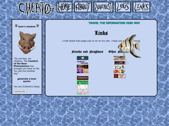 links screenshot