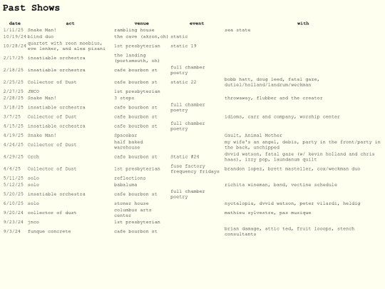 pastshows screenshot