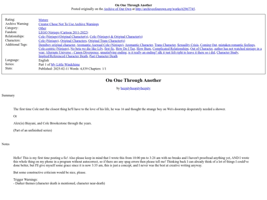 fic archive/Series: My Little Windchime/On_One_Through_Another screenshot