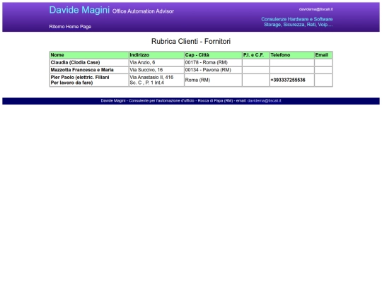Clienti/Rubrica screenshot