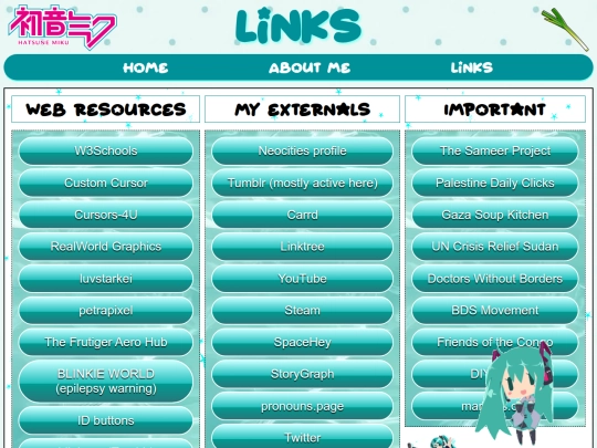 links screenshot