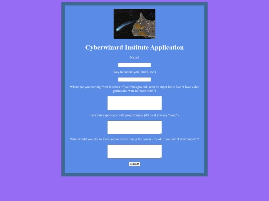 cyberwizardform screenshot