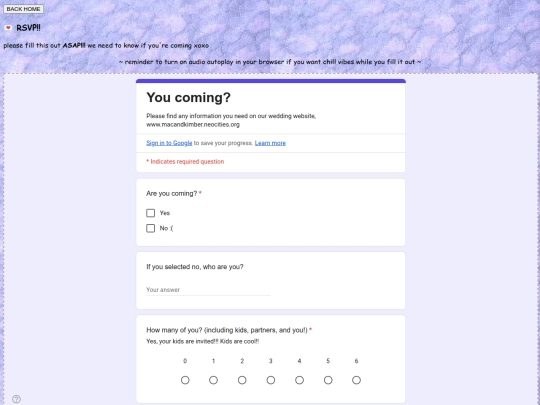 rsvp screenshot