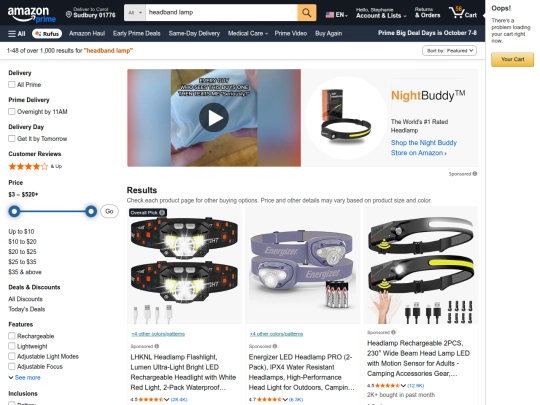 img/Amazon.com : headband lamp screenshot