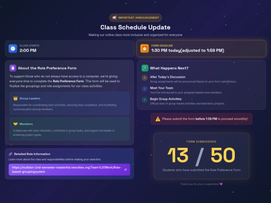 Team Work/Announcement screenshot