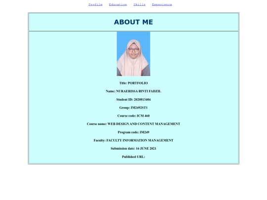aboutme screenshot