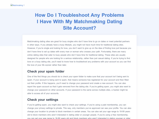matchmaking/how-do-i-troubleshoot-any-problems-i-have-with-my-matchmaking-dating-site-account screenshot