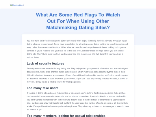 matchmaking/what-are-some-red-flags-to-watch-out-for-when-using-other-matchmaking-dating-sites screenshot