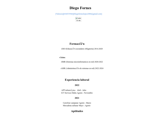 Curriculum Diego Fornes screenshot