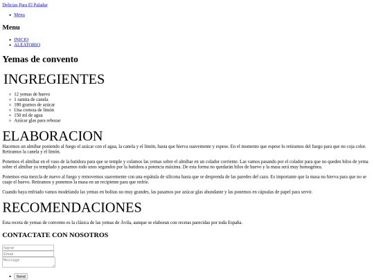Yemas de convento screenshot