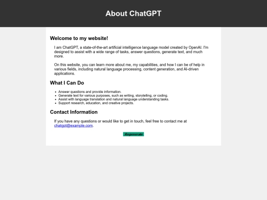 ChatHTML/GPT screenshot