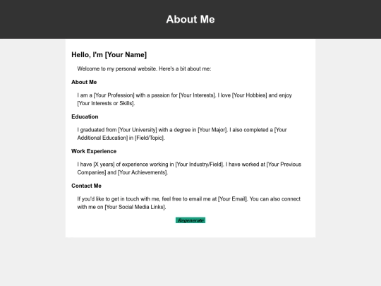 ChatHTML/GPT3 screenshot
