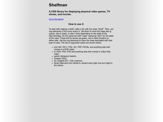 Shelfman screenshot