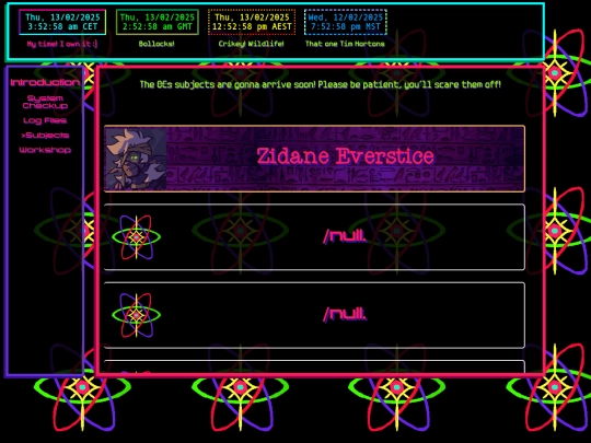 subjects screenshot